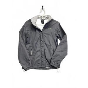 The North Face Women's Gray Windbreaker Hyvent Waterproof Jacket with Hood SZ M
